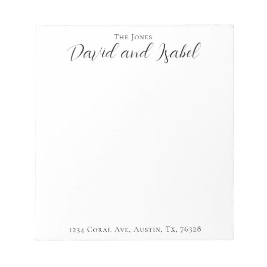 Twee voornamen Familienamen Formeel Notitieblok (Voorkant)