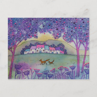 Twee vossen briefkaart