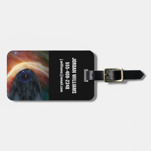 Twee Voyager ruimtesondes die turbulente ruimte ve Bagagelabel (Voorkant horizontaal)