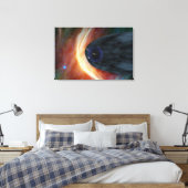 Twee Voyager ruimtesondes die turbulente ruimte ve Canvas Afdruk (Insitu (Slaapkamer))