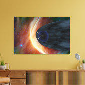 Twee Voyager ruimtesondes die turbulente ruimte ve Canvas Afdruk (Insitu (Woonkamer))