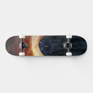 Twee Voyager ruimtesondes die turbulente ruimte ve Skateboard