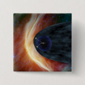 Twee Voyager ruimtesondes die turbulente ruimte ve Vierkante Button 5,1 Cm (Voorkant)