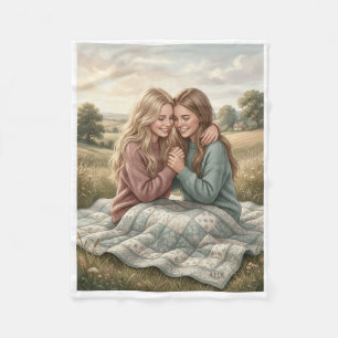 Twee vrienden die samen buiten in de natuur zitten fleece deken