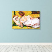 Twee vrienden schilderen door Henri de Toulouse-La Canvas Afdruk (Insitu (Houten vloer))