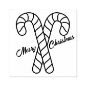 Twee vrolijke kerst gekruist snoep Cane schets Rubberstempel (Afrduk)