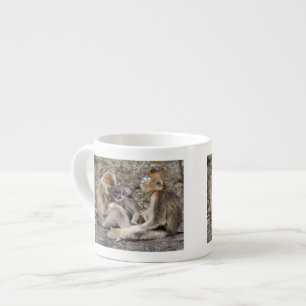 Twee vrouwelijke Gouden Monkeys met pasgeborenen Espresso Kop