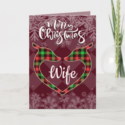 Twee vrouwelijke herten voor vrouw/vriendin kerstm kaart (Voorkant)