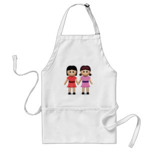 Twee vrouwen houden de handen in de Emoji Standaard Schort