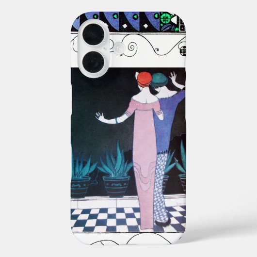 TWEE VROUWEN IN DE Mode 's nachts Art Deco Beauty Case-Mate iPhone Case (Achterkant)
