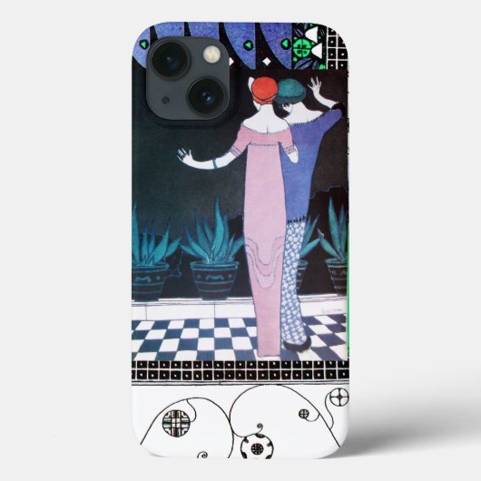 TWEE VROUWEN IN DE Mode 's nachts Art Deco Beauty Case-Mate iPhone Case (Achterkant)