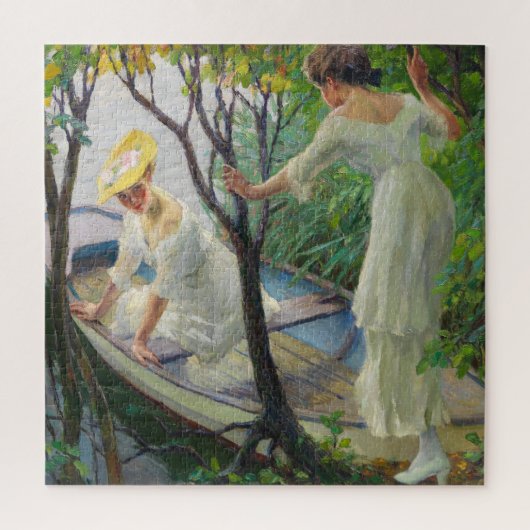 Twee vrouwen in een boot | Edward Cucuel Legpuzzel (Verticaal)