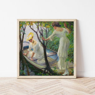 Twee vrouwen in een boot   Edward Cucuel Poster