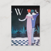 TWEE VROUWEN IN HET Mode-monogram 's nachts Visitekaartje (Achterkant)