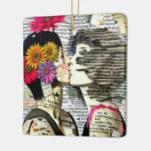 Twee vrouwen in liefde | Pride Kiss Keramisch Ornament (Links)