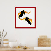 Twee vuilnisbakken met flames poster (Keuken)