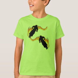 Twee vuilnisbakken met flames t-shirt