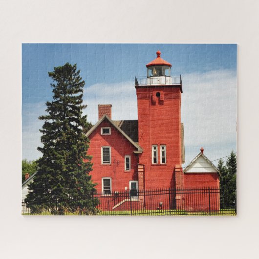 Twee vuurtoren van Harbors Minnesota Legpuzzel (Horizontaal)