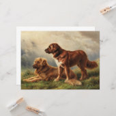 Twee waakzame honden kaart (Voorkant / Achterkant in situ)