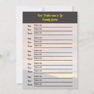 Twee waarheden en een leugenspel   Familiereünie z Kaart