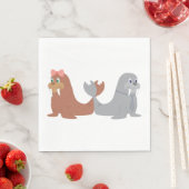 Twee Walruses Napkins Servet (Insitu)