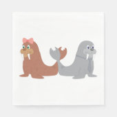 Twee Walruses Napkins Servet (Voorkant)