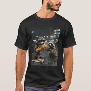 Twee wasberen die kaasachtige taco afval panda str t-shirt