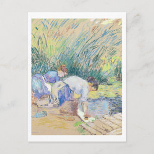 Twee Washervrouwen (pastel op papier) Briefkaart