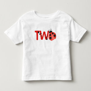 "Twee" Watercolor Lieveheersbeestje 2e Verjaardag Kinder Shirts