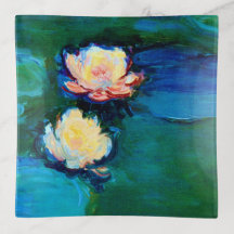 Twee waterLily Flowers Claude Monet Fine Art