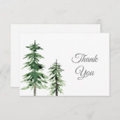 Twee Waterverf pijnbomen Bedankkaart (Voorkant / Achterkant)