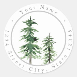 Twee Waterverf Pine Treels Etiketten