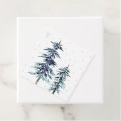 Twee Waterverf Winter Pine Trees 2 gift labels (In situ)
