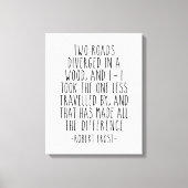 Twee wegen in een hout, Robert Frost Canvas Afdruk (Voorkant)