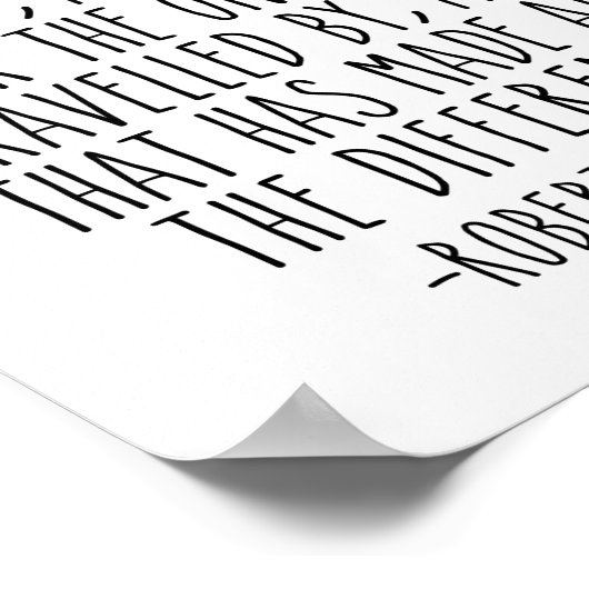 Twee wegen in een hout, Robert Frost Quote Poster (Hoek)