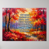 Twee wegen scheidden in een bos poster (Voorkant)