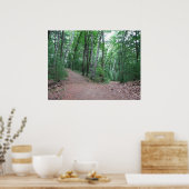 Twee wegen verdeeld in een geel hout poster (Keuken)