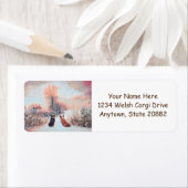 Twee Welsh Corgis First Snow Etiket (Insitu)