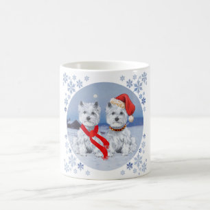 Twee Westies op een winteravond Koffiemok