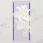Twee White Lilies Wedding Menu (Achterkant)
