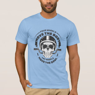 Twee wielen bewegen de ziel Biker schedel T-shirt