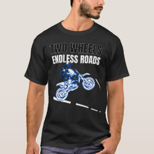 Twee wielen Eindeloze wegen Motor Adventure T-shirt