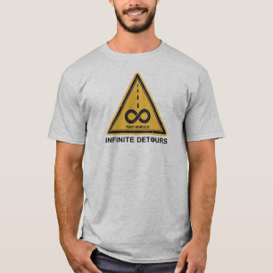 Twee wielen oneindige omwegen fietsen t-shirt