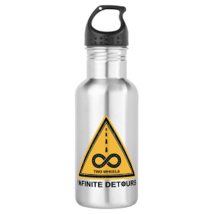 Twee wielen oneindige omwegen fietsen waterfles
