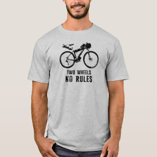 Twee wieltjes geen regels voor fietsen t-shirt