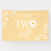 Twee Wild 2e verjaardag Boho Daisy Welkom Spandoek (Horizontaal)