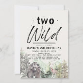 Twee Wild Beer Forest Mountain Boy 2e verjaardag Kaart (Voorkant)