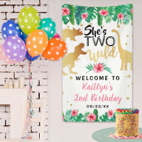 Twee Wild Dinosaur Girls 2e verjaardag Welkom