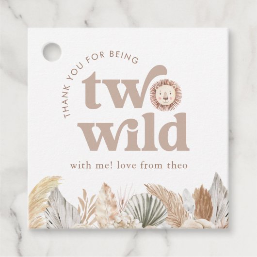 Twee Wild Lion verjaardagsplein bedankt Bedankjes Labels (Voorkant)