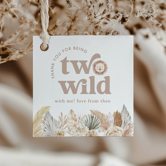 Twee Wild Lion verjaardagsplein bedankt Bedankjes Labels